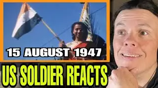 India's Independence Day 1947 -RARE COLOR Footage!! (US Soldier Reacts)