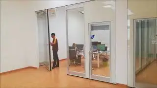 Geze India- Acoustic sliding folding  Wall Panel- Semi Automatic
