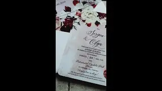 burgundy, white and blush floral printable wedding invite digital