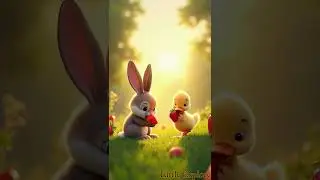 Sharing Sweet Moments at Sunset #CuteAnimals #BunnyAndDuck #littleexplorer #SharingMoments #sunsets