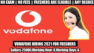 Vodafone Recruitment 2021 | Engineer Trainee  | Freshers Job 2021 | Latest job 2021 | Non voice