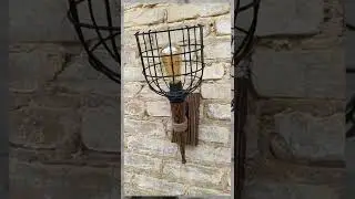 Бра факел лофт / Wooden torch loft wall light