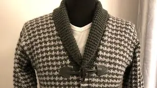 Cardigan ai ferri, punto pied de poule