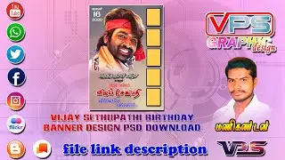 Vijay sethupathi Birthday Banner Design PSD Download 2  | VPS graphic