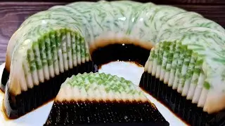 Puding Cendol Gula Merah Lembut Lemak Manis | Cendol Coconut Milk Pudding