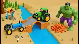 Diy Mini Tractor Making Bridge Construction | Spider Man Helped Hulk on the Bridge | Science Project