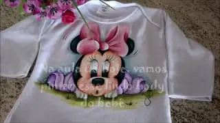 PINTANDO BODY DO BEBÊ, PINTURA BABY DISNEY MINNIE