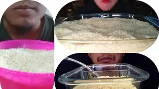 ASMR RAW RICE || COMPILATION VIDIO EATING MAKAN BERAS BASMATI EATING