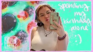 spending my 20th birthday alone | retail therapy, mini art supply haul, painting