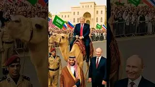 Trump&rsquo;s Saudi Camel Ride Goes Wild!Putin Knew,MBS Chased 🤣Khamenei Cared #memes #trump #usa #funny