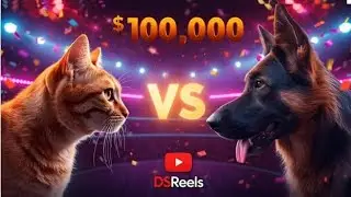  100,000 $ Big challenge Orange Cat 🐱 vs German Shepherd! Who will win?@MrBeast