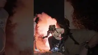 Military Fireworks Demo Goes WILD Near Damaged Cars! #shorts