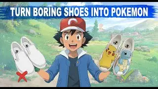 Turning boring shoes into wearable Pok&eacute;mon art. #pokemon #pokemontcg #pokemongo