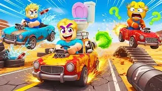سباق عربيات صغيره 🚙 🏁 ( لازم تاكل كتير عشان العربية تمشي أسرع ❌ ) سباق مجنون🔥 !!