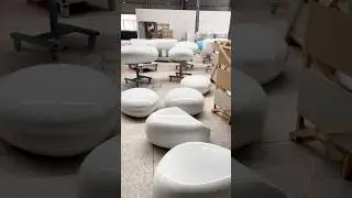 Fiberglass Pebble Chair Production #factory #factorytour #fiberglass #frp #composite #ghe #chair