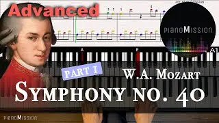 [Real Piano Tutorial] SYMPHONY NO.40_W.A. Mozart (part 1) with music Follow-Up Tutorial