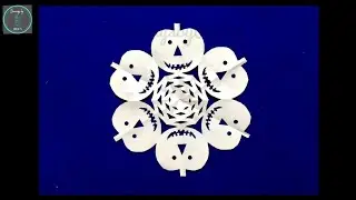 Halloween Snowflake || Relaxing with Paper Craft || Happy Halloween || Halloween pumpkin Craft 