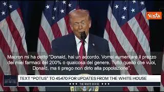 Trump fa l'imitazione di Macron: 
