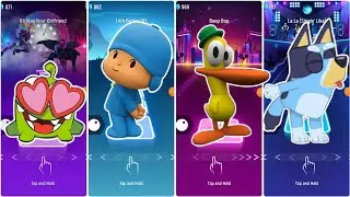 Om Nom Vs Pocoyo Vs Pato Vs Bluey Bingo - Tileshop EDM Rush