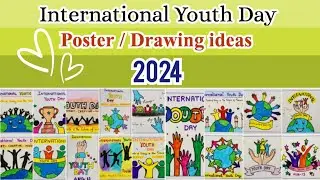 International Youth day Drawing ideas 2024 | Posters on Youth Day | Easy Drawings