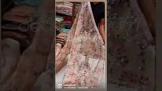 PURE ORGANZA FLORAL PRINT SAREE WITH HANDWORK! #saree #chandnichowk #designersaree #handwork #bride
