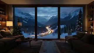 Winter Night Drive Beats &ndash; Snowy Highway Through Mountains