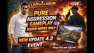 Pure Aggression Gameplay 😈 Squad Wipes| New Update 4.2 Event | BGMI LIVE | iPad Pro M4 120 FPS