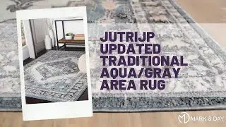 Jutrijp Updated Traditional Aqua/Gray Area Rug
