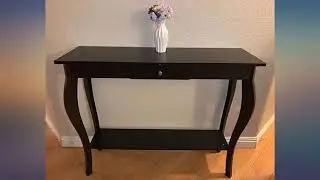 ChooChoo Narrow Console Table for Entryway, Silm Sofa Table with Wood Curved Legs, review