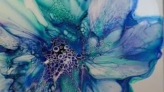 #339 Big Beautiful Bloom 20&times;24 must see~bloomtechnique~fluidart abstractart acrylicpour