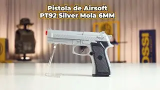 Novidade na Rossi: Pistola de Airsoft PT92 Silver V21 Mola 6MM