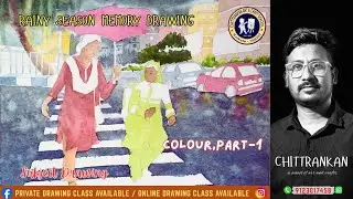 Rainy Season Scenary Drawing | Watercolor Drawing || Part 1 || Memory drawing of Rainy season