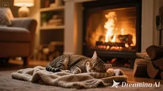 Purring Cats and Fireplace Ambience &ndash; Calming Sounds for Restful Sleep
