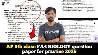 Ap 9th class FA4 BIOLOGY question paper 2026 || FA4 9th BIOLOGY question paper 2026||Fa4 9th BIOLOGY