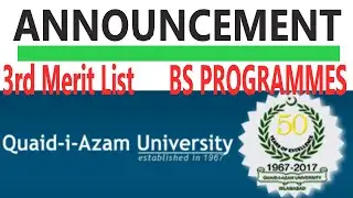 QAU ISLAMABAD 3RD MERIT LIST ALL BS PROGRAMMES 2021