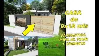 Plano de Casa 9x18 Metros, fachada moderna