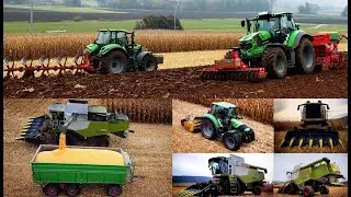 Maisdreschen, Mulchen, Pflügen, Sähen 2021; Claas Lexion 630, Deutz 6130/ 6215/ 7230, MB Trac 1100