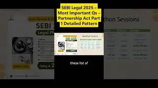 SEBI Legal 2025 &ndash; Most Important Qs &ndash; Partnership Act Part 1 Detailed Pattern