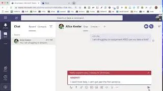 Students send teacher urgent message in Microsoft Teams