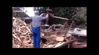 Best Wood Splitter quiet grid down no fuel WORKS FAST