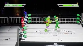 Power Rangers vs. Ninja Turtles 4 vs. 4 Elimination Tag - Action Arcade Wrestling