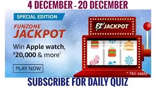Amazon Funzone Jackpot Quiz Answers Today | Win Gaming Headset | 4 December 2020