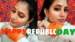 Republic Day eyes makeup!!! Tri colour eye makeup!!!!🇮🇳🇮🇳🇮🇳