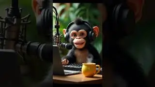 Monkey doing a podcast