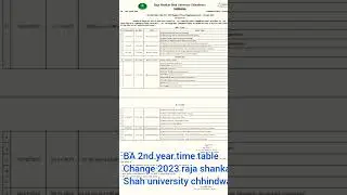 BA 2nd year time table change 2023🔥 raja shankar shah university chhindwara #shorts #short #viral