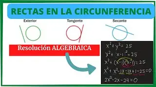 📚Rectas en la CIRCUNFERENCIA (Secante, Tangente o Exterior ) | 📝Explicación ALGEBRAICA