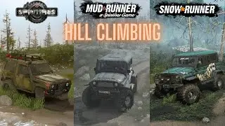 Spintires vs MudRunner vs SnowRunner | Hill Climb Physics comparison