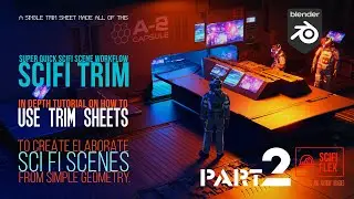 Creating SCIFI displacement details with Trim Sheets in Blender