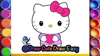 How to draw Hello Kitty ❤️🎀🌈 | step-by-step Hello Kitty drawing | colouring | drawingforkids