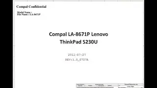 Diagram file for Compal LA-8671P Lenovo ThinkPad S230U | PDF | Schematic and boardview